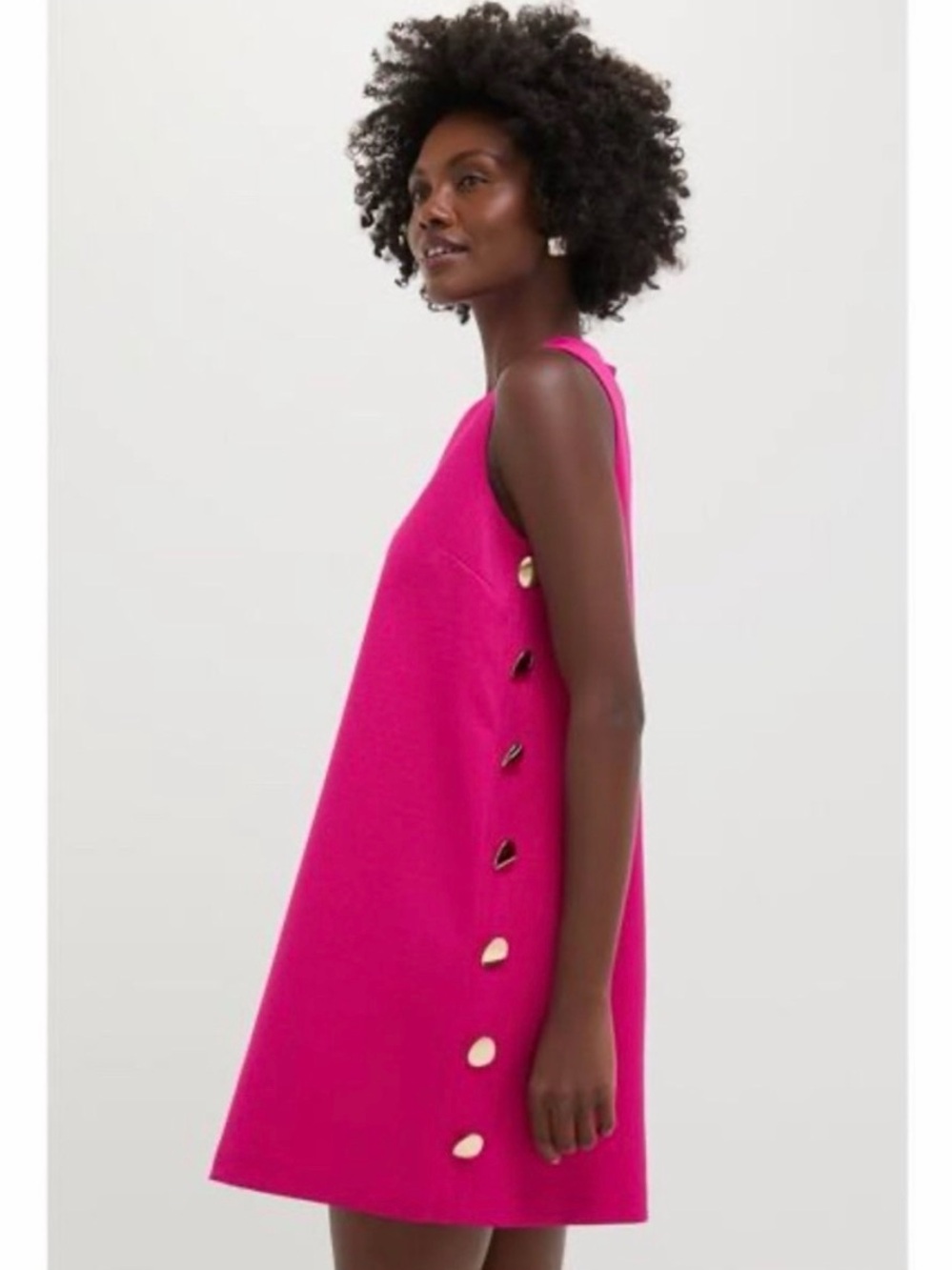 Hyacinth House Magenta Button Bitsy Dress